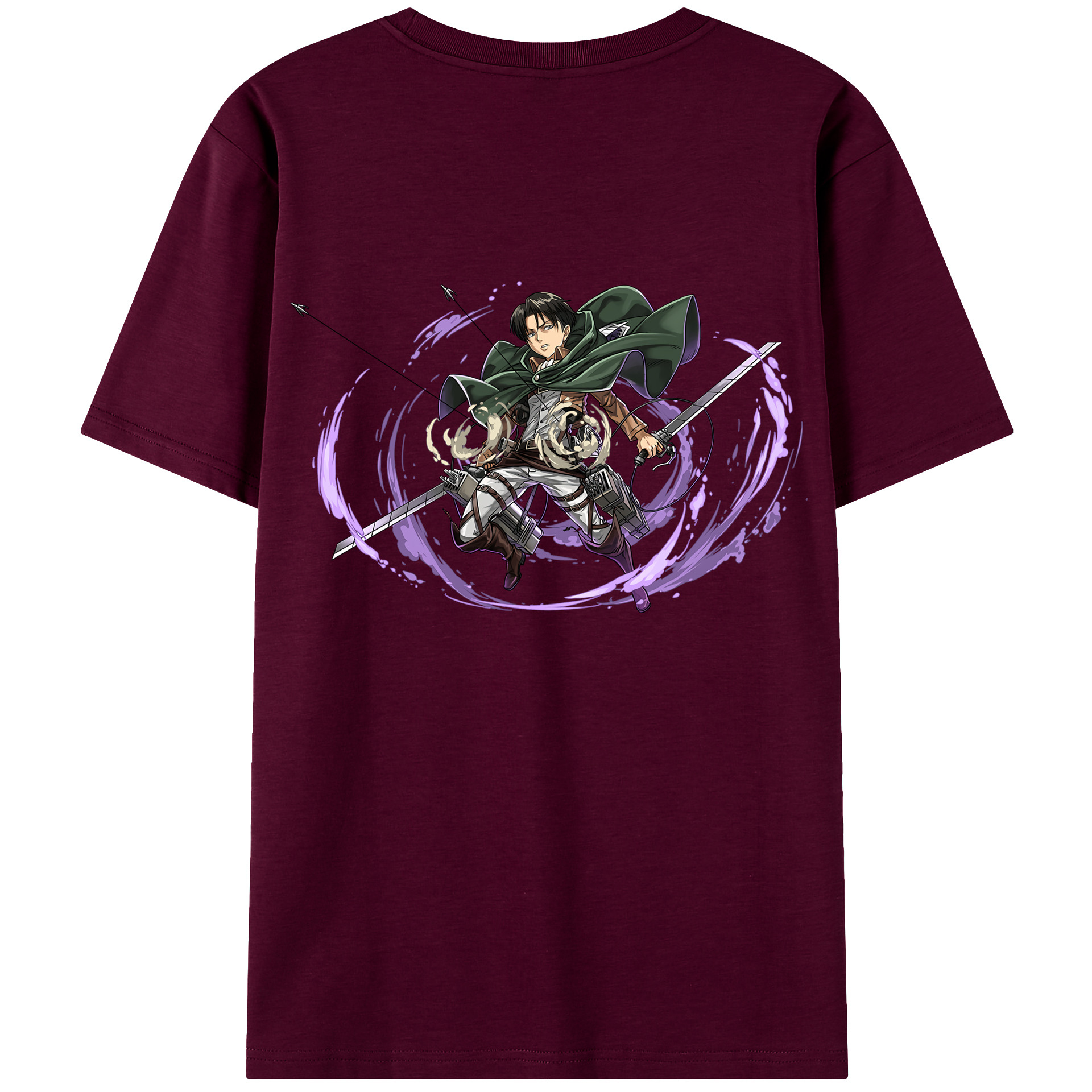 （画像用） 進撃の巨人 リヴァイ·アッカーマン Attack on Titan Levi Ackerman レディース半袖Tシャツ(バックプリント)